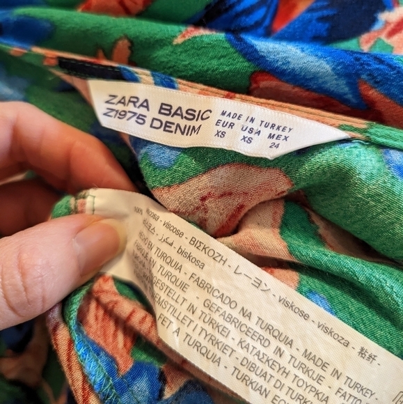 ZARA tropical floral print wrap dress xs - Picture 14 of 16